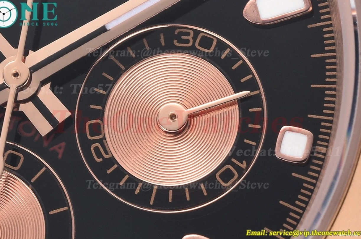 Black RG 40mm A3836 RG Gold Daytona GDF 0101